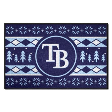Wholesale-Tampa Bay Rays Holiday Sweater Starter Mat MLB Accent Rug - 19" x 30" SKU: 26415