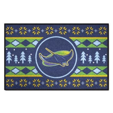 Wholesale-Tampa Bay Rays Holiday Sweater Starter Mat MLB Accent Rug - 19" x 30" SKU: 28849