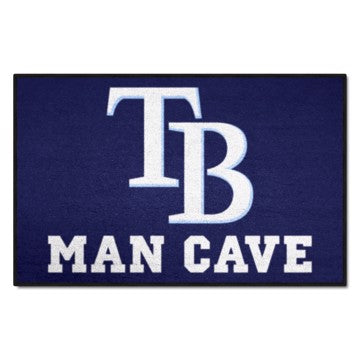 Wholesale-Tampa Bay Rays Man Cave Starter MLB Accent Rug - 19" x 30" SKU: 22475