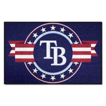 Wholesale-Tampa Bay Rays Starter Mat - MLB Patriotic MLB Accent Rug - 19" x 30" SKU: 18554