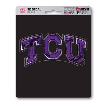 Wholesale-TCU 3D Decal Texas Christian University 3D Decal 5” x 6.25” - "TCU" Logo SKU: 62838