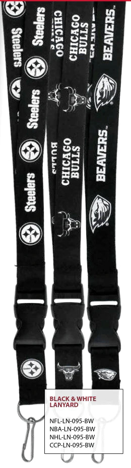 {{ Wholesale }} TCU Horned Frogs Black & White Lanyards 