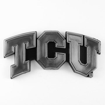 Wholesale-TCU Molded Chrome Emblem Texas Christian University Molded Chrome Emblem 3.25” x 3.25 - "TCU" Logo SKU: 60378