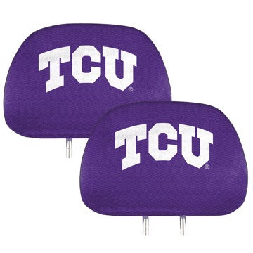Wholesale-TCU Printed Headrest Cover Texas Christian University Printed Headrest Cover 14” x 10” - "TCU" Logo SKU: 62074