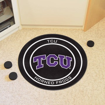 Wholesale-TCU Puck Mat TCU Hockey Puck Rug - 27in. Diameter SKU: 33219