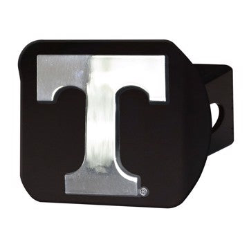 Wholesale-Tennessee Hitch Cover University of Tennessee Chrome Emblem on Black Hitch 3.4"x4" - "Power T" Logo SKU: 21049