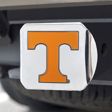Wholesale-Tennessee Hitch Cover University of Tennessee Color Emblem on Chrome Hitch 3.4"x4" - "Power T" Logo SKU: 22823