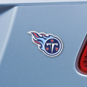 Wholesale-Tennessee Titans Emblem - Chrome NFL Exterior Auto Accessory - Color Emblem - 3.2" x 3" SKU: 22617