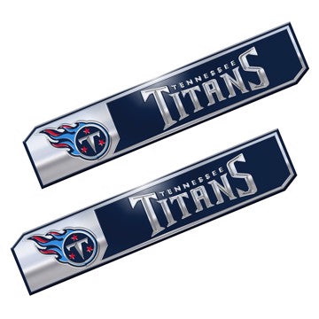 Wholesale-Tennessee Titans Embossed Truck Emblem 2-pk NFL Exterior Auto Accessory - Aluminum - 2 Piece Set SKU: 62595