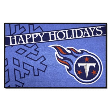 Wholesale-Tennessee Titans Happy Holidays Starter Mat NFL Accent Rug - 19" x 30" SKU: 17653