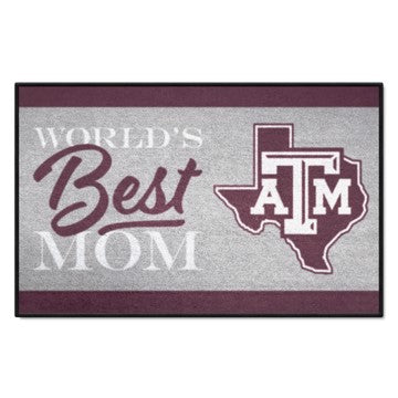 Wholesale-Texas A&M Aggies Starter Mat - World's Best Mom 19"x30" SKU: 34575