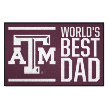 Wholesale-Texas A&M Aggies World's Best Dad Starter Mat 19"x30" SKU: 18216