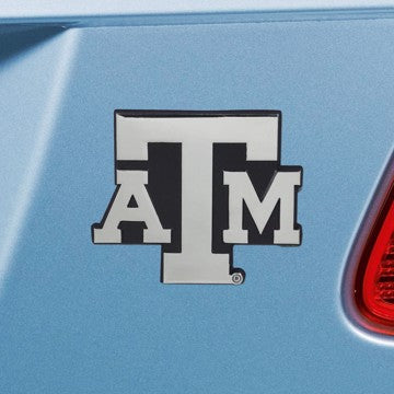 Wholesale-Texas A&M Emblem - Chrome Texas A&M University Chrome Emblem 2.6"x3.2" - "ATM" Logo SKU: 14896
