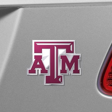 Wholesale-Texas A&M Embossed Color Emblem Texas A&M University Embossed Color Emblem 3.25” x 3.25” - "ATM" Logo SKU: 60561