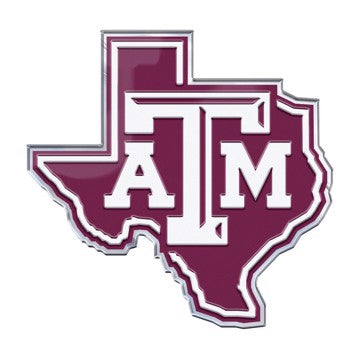 Wholesale-Texas A&M Embossed State Emblem Texas A&M University Embossed State Emblem 3.25” x 3.25 - "TCU" Logo / Shape of Texas SKU: 60886