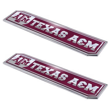 Wholesale-Texas A&M Embossed Truck Emblem 2-pk Texas A&M University Embossed Truck Emblem 2-pk 1.75” x 8.25” - Primary Logo & Wordmark SKU: 60848