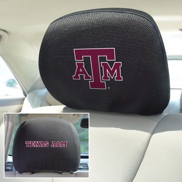Wholesale-Texas A&M Headrest Cover Set Texas A&M University Headrest Cover Set 10"x13" - "ATM" Logo & Wordmark SKU: 12595