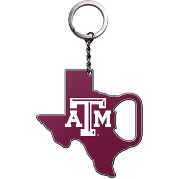 Wholesale-Texas A&M Keychain Bottle Opener Texas A&M University Keychain Bottle Opener 3” x 3” - "ATM" Primary Logo / Shape of Texas SKU: 62522