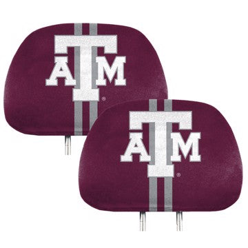 Wholesale-Texas A&M Printed Headrest Cover Texas A&M University Printed Headrest Cover 14” x 10” - "ATM" Primary Logo SKU: 62073