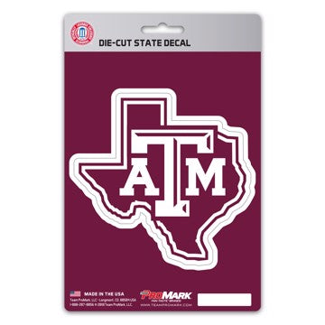 Wholesale-Texas A&M State Shape Decal Texas A&M University State Shape Decal 5” x 6.25” - "ATM" Logo / Shape of Texas SKU: 61355