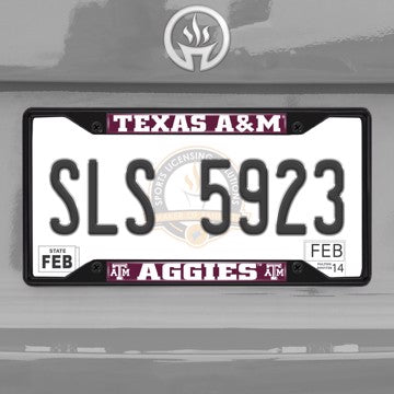 Wholesale-Texas A&M University License Plate Frame - Black Texas A&M - NCAA - Black Metal License Plate Frame SKU: 31285