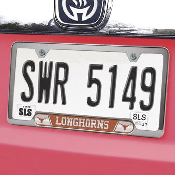 Wholesale-Texas Embossed License Plate Frame University of Texas Embossed License Plate Frame 12.25” x 6.25” - Primary Logo and Wordmark SKU: 61994