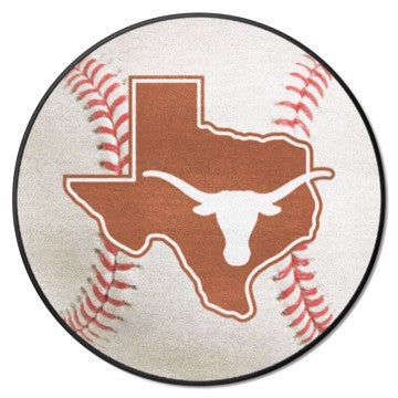 Wholesale-Texas Longhorns Baseball Mat NCAA Accent Rug - Round - 27" diameter SKU: 36577