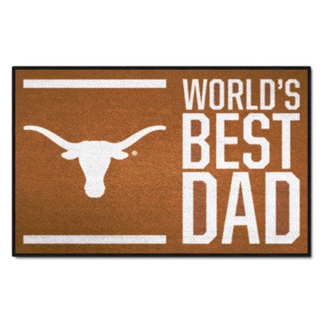 Wholesale-Texas Longhorns World's Best Dad Starter Mat 19"x30" SKU: 18195