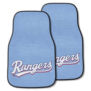 Wholesale-Texas Rangers 2-pc Carpet Car Mat Set MLB Auto Floor Mat - 2 piece Set - 17" x 27" SKU: 29127