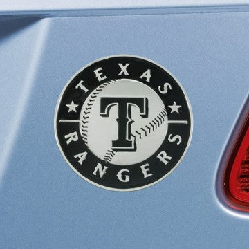 Wholesale-Texas Rangers Emblem - Chrome MLB Exterior Auto Accessory - Chrome Emblem - 2" x 3.2" SKU: 26738