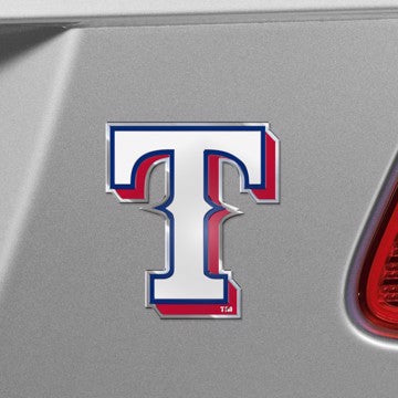 Wholesale-Texas Rangers Embossed Color Emblem MLB Exterior Auto Accessory - Aluminum Color SKU: 60421
