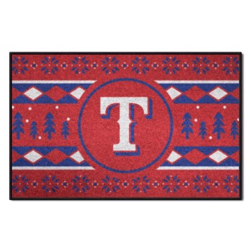 Wholesale-Texas Rangers Holiday Sweater Starter Mat MLB Accent Rug - 19" x 30" SKU: 26416
