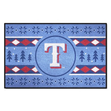 Wholesale-Texas Rangers Holiday Sweater Starter Mat MLB Accent Rug - 19" x 30" SKU: 29117