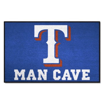 Wholesale-Texas Rangers Man Cave Starter MLB Accent Rug - 19" x 30" SKU: 22479