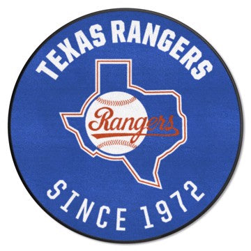 Wholesale-Texas Rangers Roundel Mat - Retro Collection MLB Accent Rug - Round - 27" diameter SKU: 2168