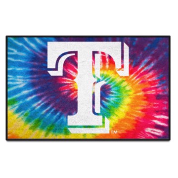 Wholesale-Texas Rangers Starter Mat - Tie Dye MLB Accent Rug - 19" x 30" SKU: 34967