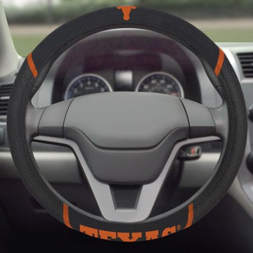 Wholesale-Texas Steering Wheel Cover University of Texas Steering Wheel Cover 15"x15" - "Longhorn" Logo & "Texas" Wordmark SKU: 14825