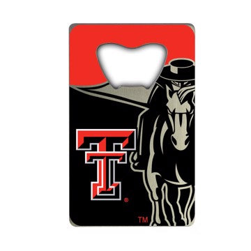 Wholesale-Texas Tech Credit Card Bottle Opener Texas Tech University Credit Card Bottle Opener 2” x 3.25 - "TT" Primary Logo & "Red Raider" SKU: 62589