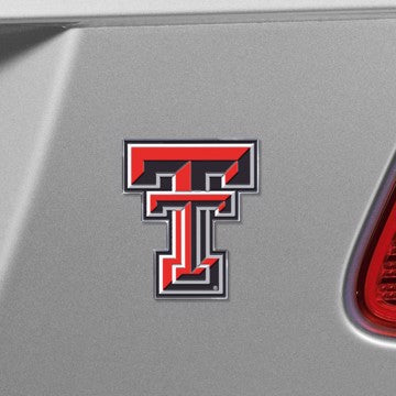 Wholesale-Texas Tech Embossed Color Emblem Texas Tech University Embossed Color Emblem 3.25” x 3.25” - "TT" Logo SKU: 60565