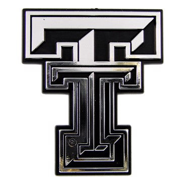 Wholesale-Texas Tech Molded Chrome Emblem Texas Tech University Molded Chrome Emblem 3.25” x 3.25 - "TT" Logo SKU: 60380