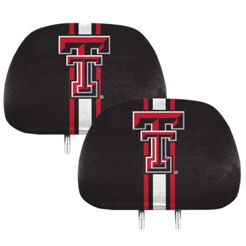 Wholesale-Texas Tech Printed Headrest Cover Texas Tech University Printed Headrest Cover 14” x 10” - "TT" Primary Logo SKU: 62075