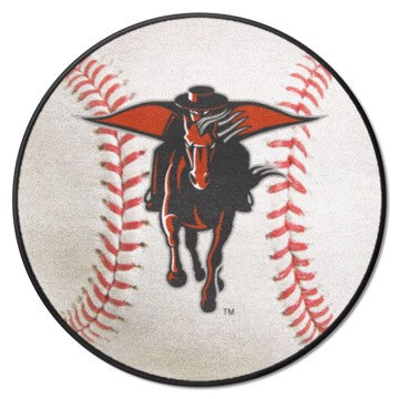 Wholesale-Texas Tech Red Raiders Baseball Mat NCAA Accent Rug - Round - 27" diameter SKU: 36594