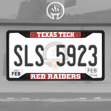 Wholesale-Texas Tech University License Plate Frame - Black Texas Tech - NCAA - Black Metal License Plate Frame SKU: 31286