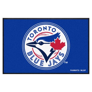 Wholesale-Toronto Blue Jays 4X6 High-Traffic Mat with Durable Rubber Backing MLB Commercial Mat - Landscape Orientation - Indoor - 43" x 67" SKU: 9873