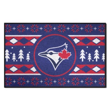Wholesale-Toronto Blue Jays Holiday Sweater Starter Mat MLB Accent Rug - 19" x 30" SKU: 26417