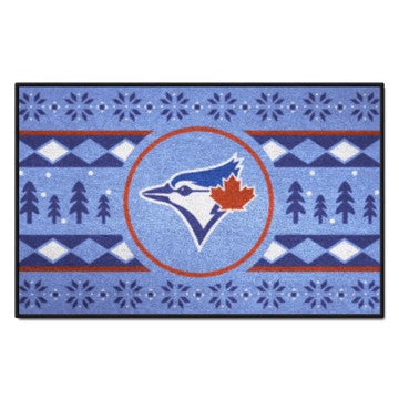 Wholesale-Toronto Blue Jays Holiday Sweater Starter Mat MLB Accent Rug - 19" x 30" SKU: 28699