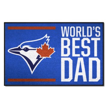 Wholesale-Toronto Blue Jays World's Best Dad Starter Mat MLB Accent Rug - 19" x 30" SKU: 31142