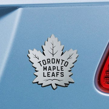 Wholesale-Toronto Maple Leafs Emblem - Chrome NHL Exterior Auto Accessory - Chrome Emblem - 2" x 3.2" SKU: 16988
