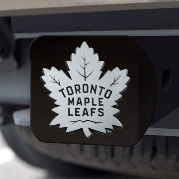 Wholesale-Toronto Maple Leafs Hitch Cover NHL Chrome Emblem on Black Hitch - 3.4" x 4" SKU: 21002