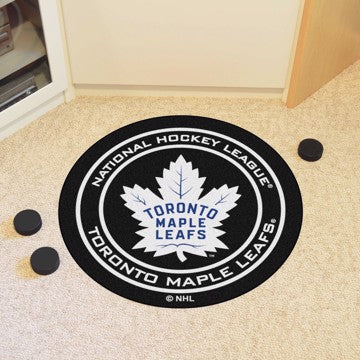 Wholesale-Toronto Maple Leafs Puck Mat NHL Accent Rug - Round - 27" diameter SKU: 10283